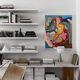 Cubist painting in colored acrylic "Sexual kiss"