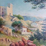 Tableau Huile sur panneau signé Robert Pichon paysage