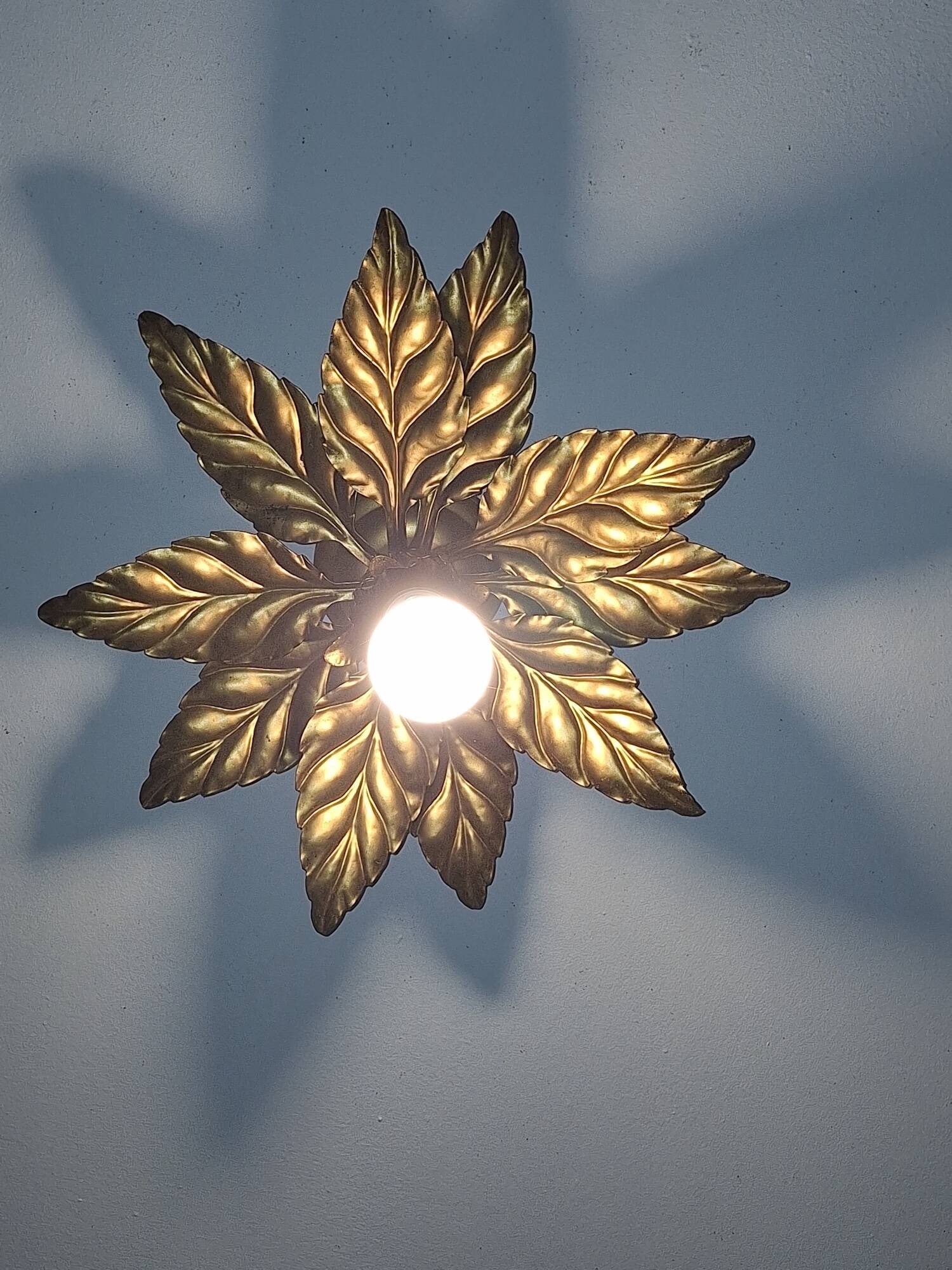 Mid century Florentine gold-plated ceiling light by Hans Kögl, 1960s