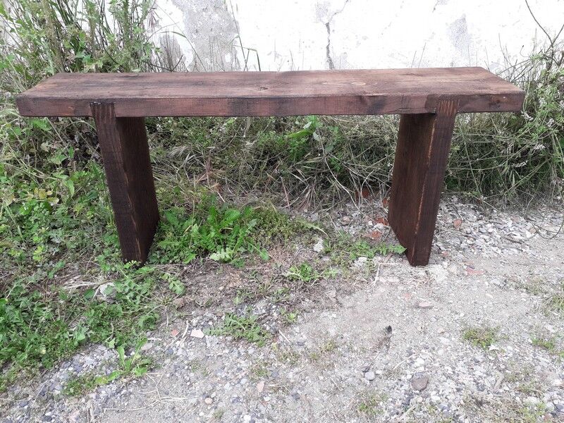 Vintage bench period 1950/60 old solid wood
