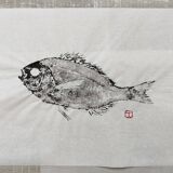 Gyotaku d'une dorade grise