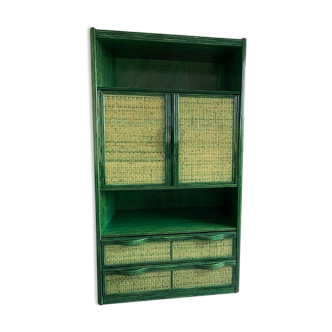 Roche Bobois green rattan dresser