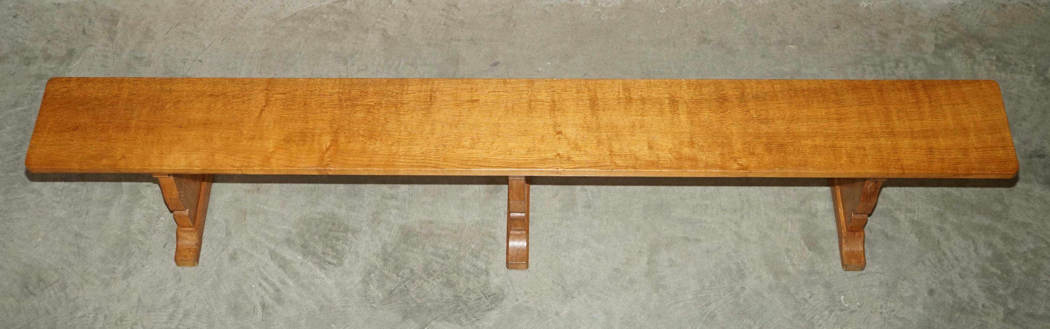 Pair of vintage dining room benches by Robert Mouseman Thompson