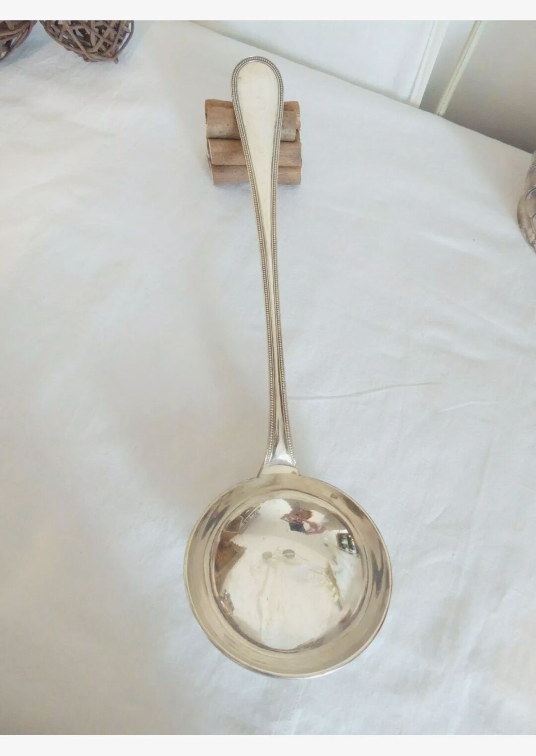 Silver metal ladle Christofle model pearls