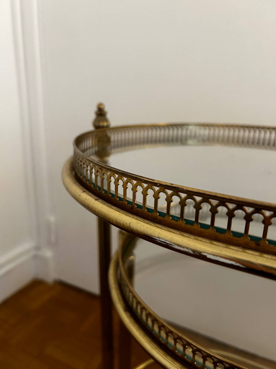 Brass and glass nesting table