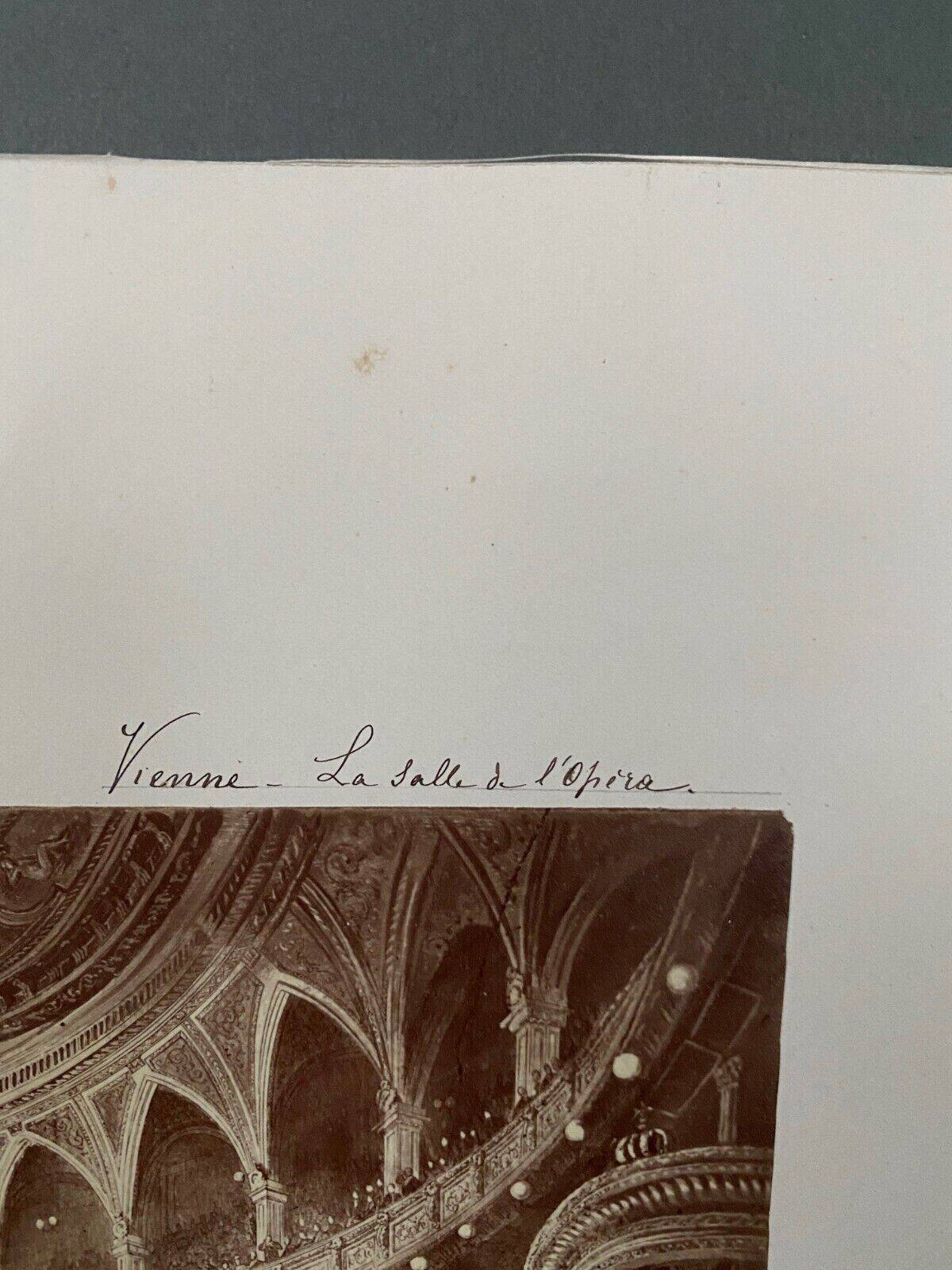 Photo Vienna The Opera Hall 19th century albumen laminated cardboard
