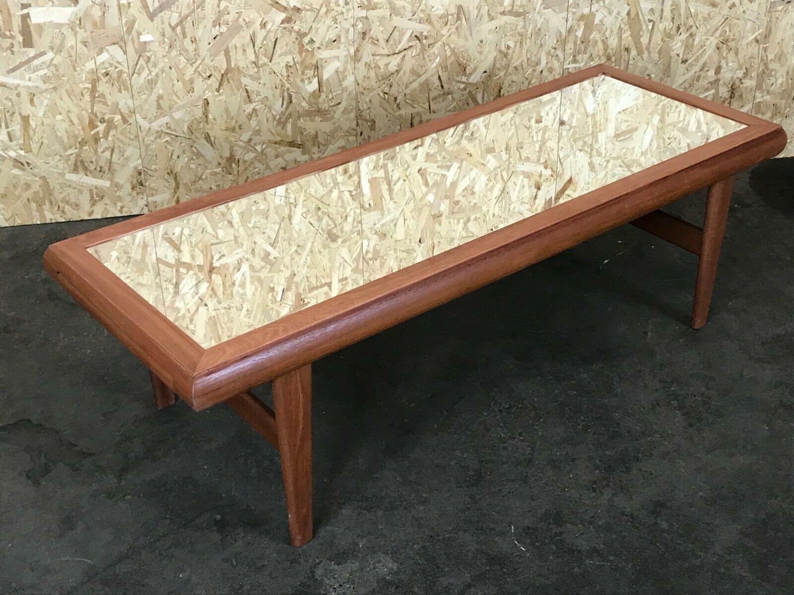 60s 70s Teak Table Coffee Table Danish Design with Mirror 60s