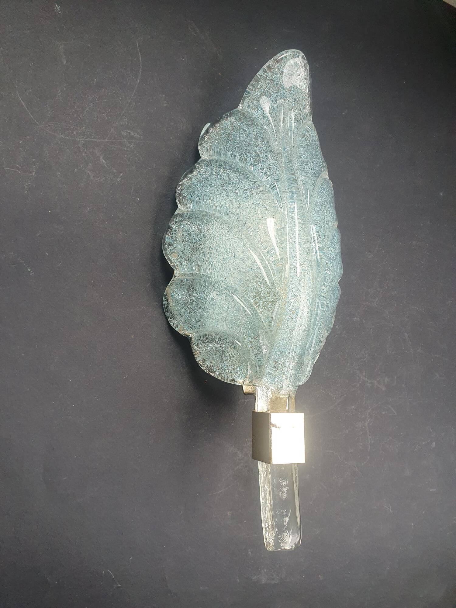 Blue glass wall light from Murano, Italy, 1970.