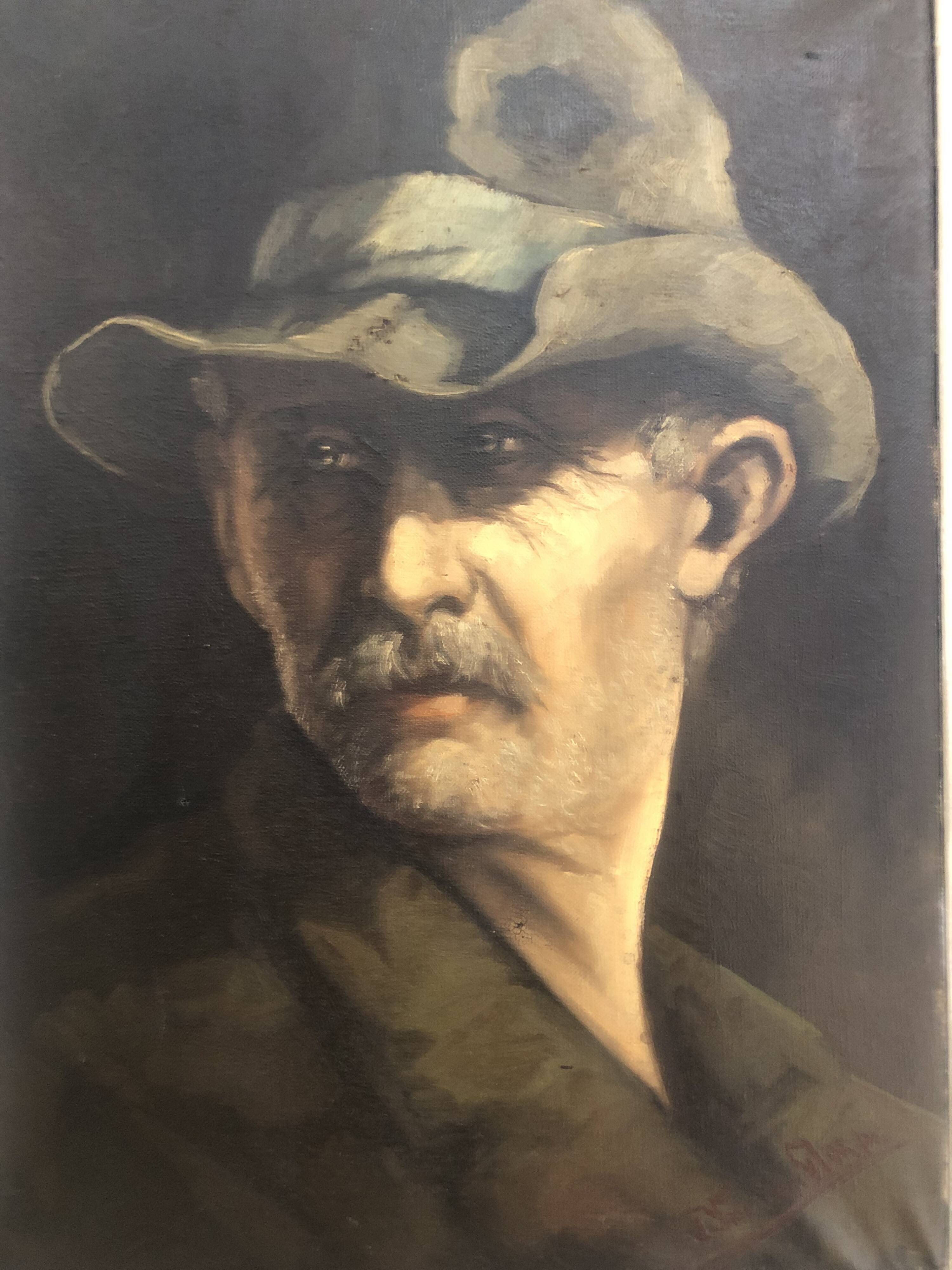 Portrait à l’huile d’homme âgé