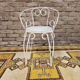 Garden armchair or terrace wrought iron white Montmartre style 60 year
