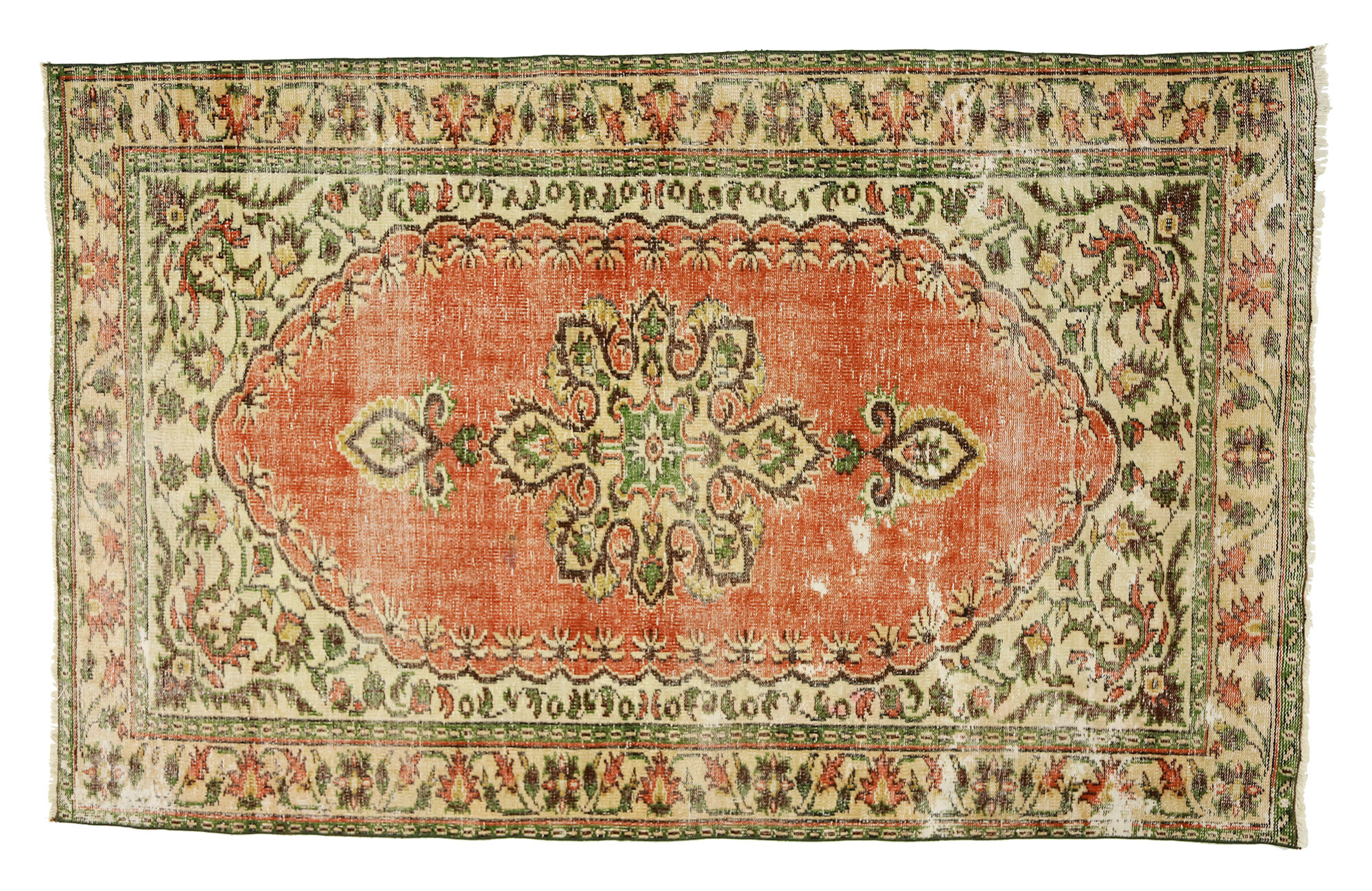 Anatolian handmade vintage rug 242 cm x 150 cm