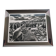 Offset edition in black and white "Genesis" after Sebastião Salgado, framed under glass, 30 x 38 cm