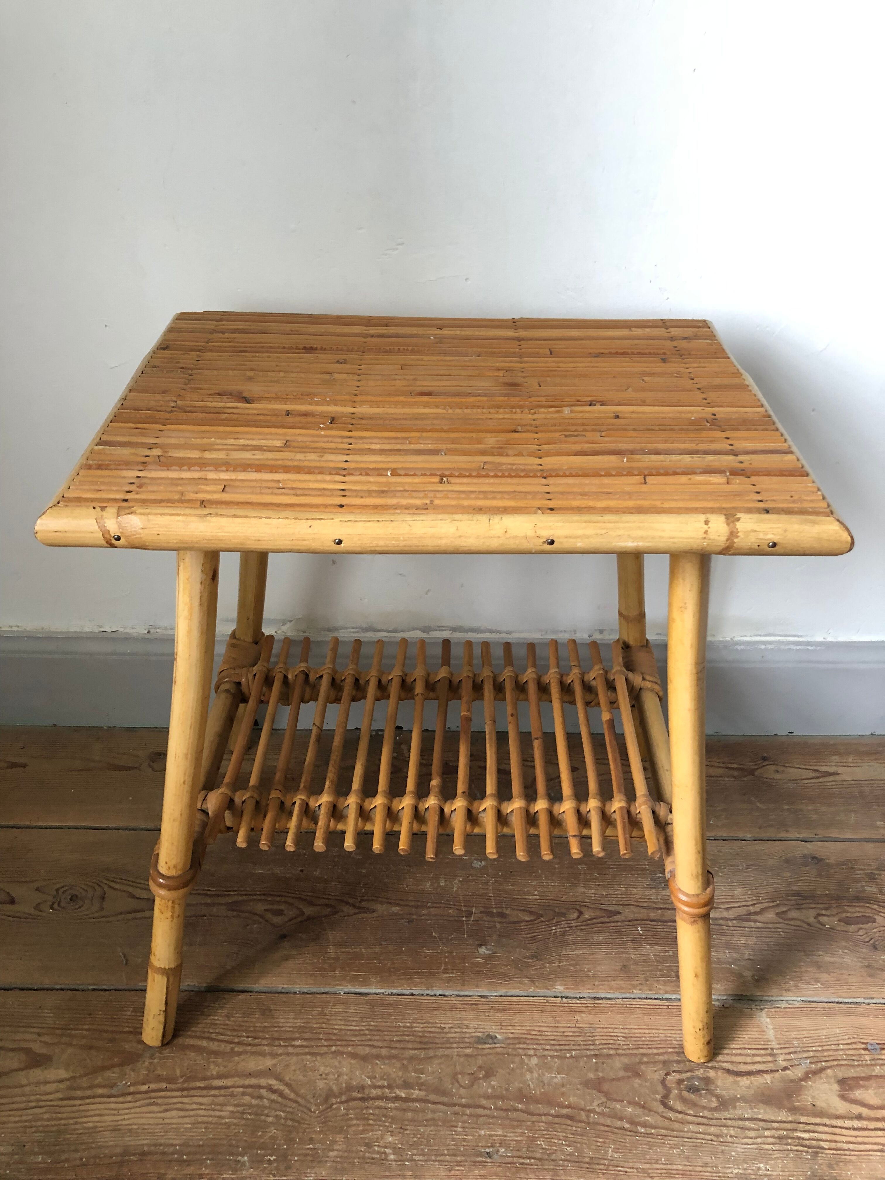 Small table, bedside table, end of sofa, rattan