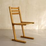 Set of 4 chairs and a bench, France 1960