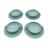 4 broth bowls in taraud limoges porcelain.