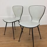 Pair of skai and metal chairs 1950