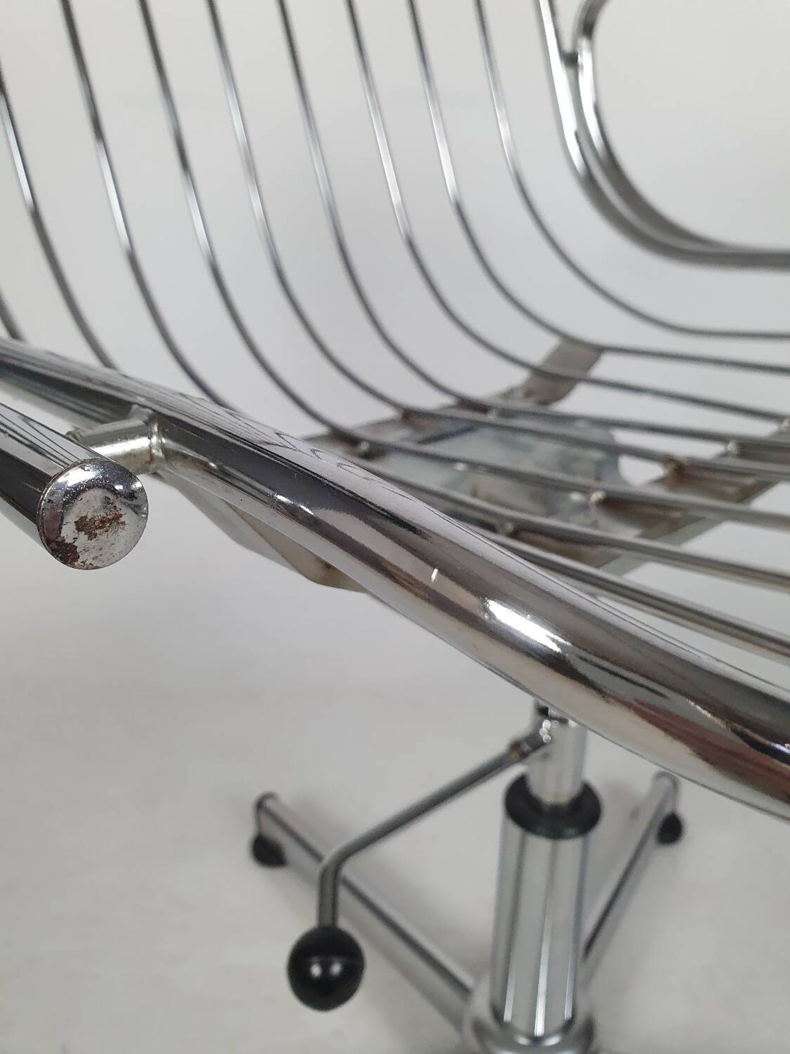 Vintage chrome swivel armchair