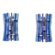 Veca wall lights blue glass chrome structure space age, 1960s
