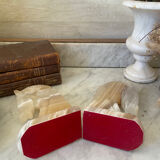 Pair of horse bookends in onyx