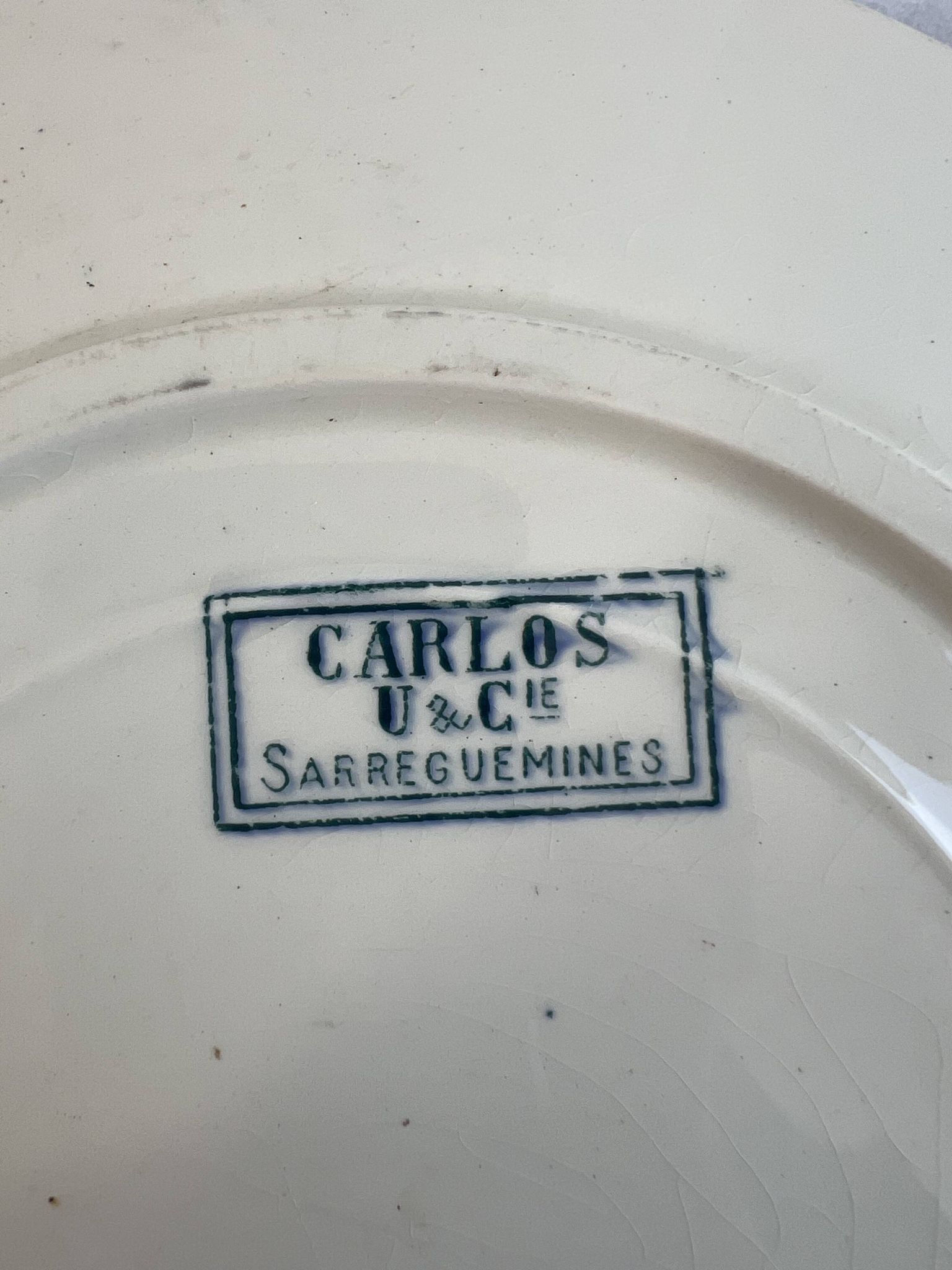 Terre de fer assiette plate Sarreguemines Carlos