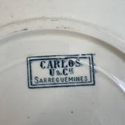 Terre de fer assiette plate Sarreguemines Carlos