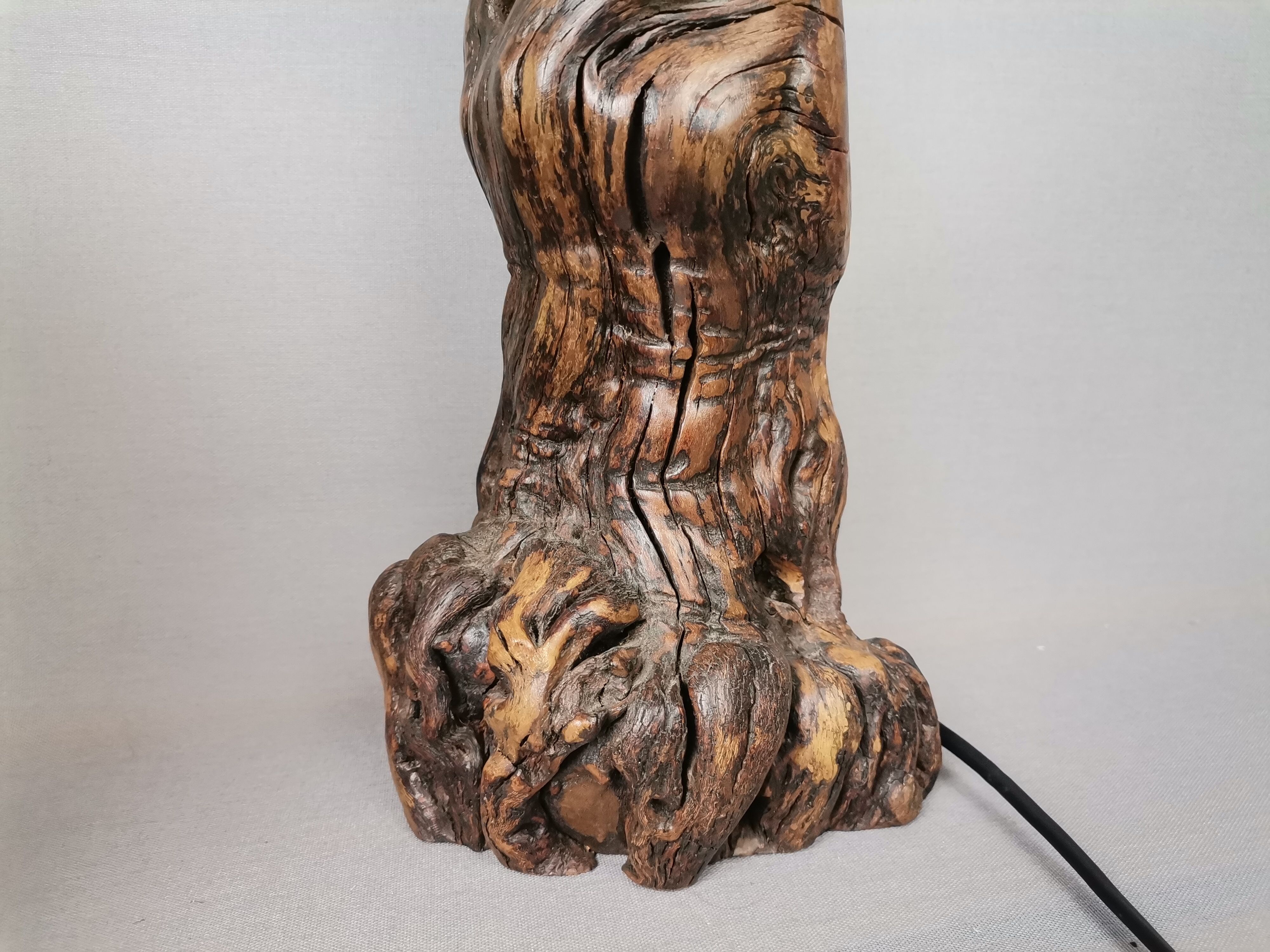 Portuguese handmade vine wood table lamp