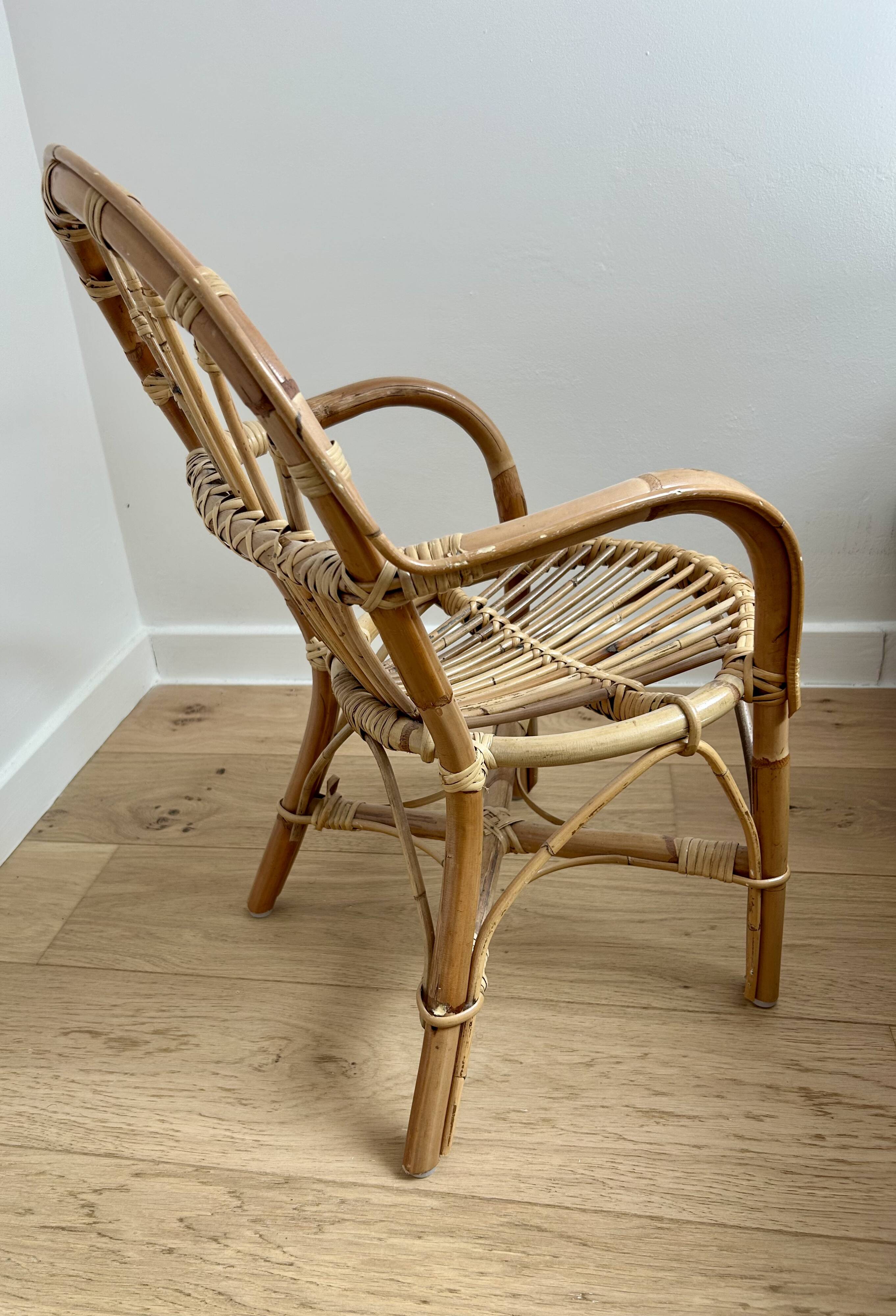 Kid armchair rattan