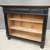 Neoclassical black wood bookcase with columns