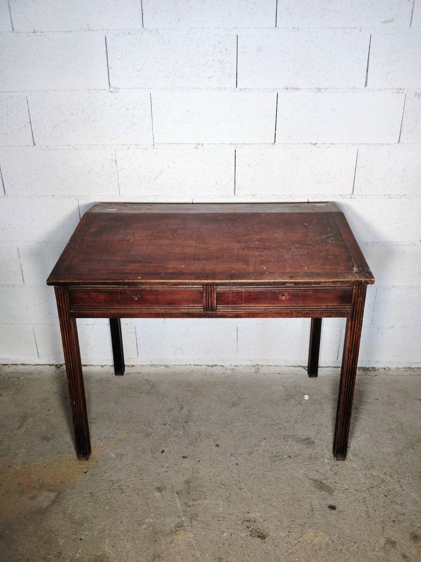 Antique Writing Desk in Solid Wood Louis XVI Style