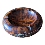 Artisanal ashtray in solid olive tree