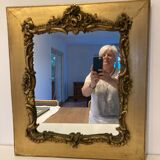 Gilded mirror rockery style louis XV