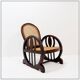 Art Deco armchairs in wood, with cane seat and backrest, circa 1930.