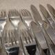 6 fish cutlery sets, 12 pieces, silver-plated metal, Christofle silversmith, Albi pattern