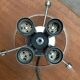Glass and metal pendant lamp from the German space age by Glashütte Limburg, 1960s.