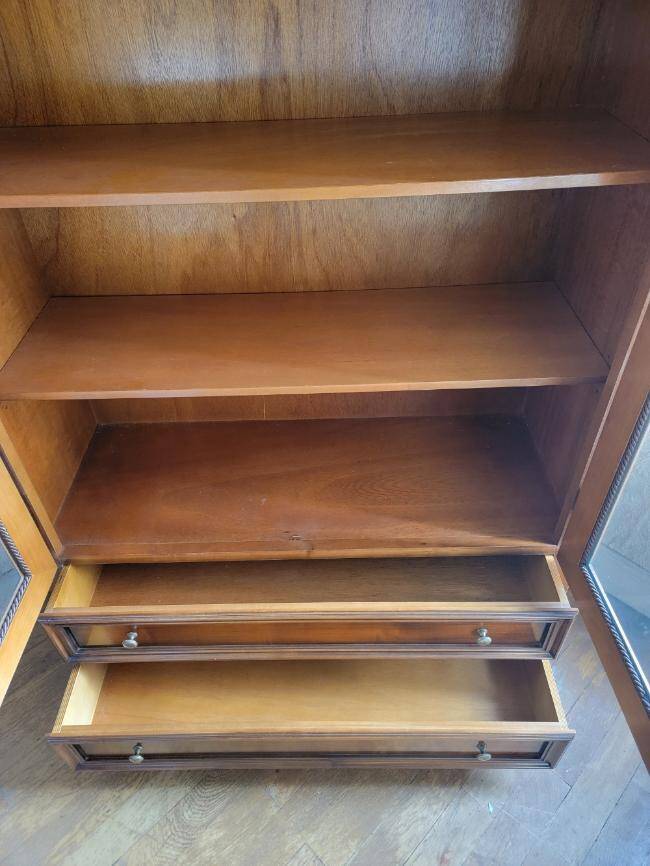 Buffet - bibliothèque vitré avec 2 tiroirs