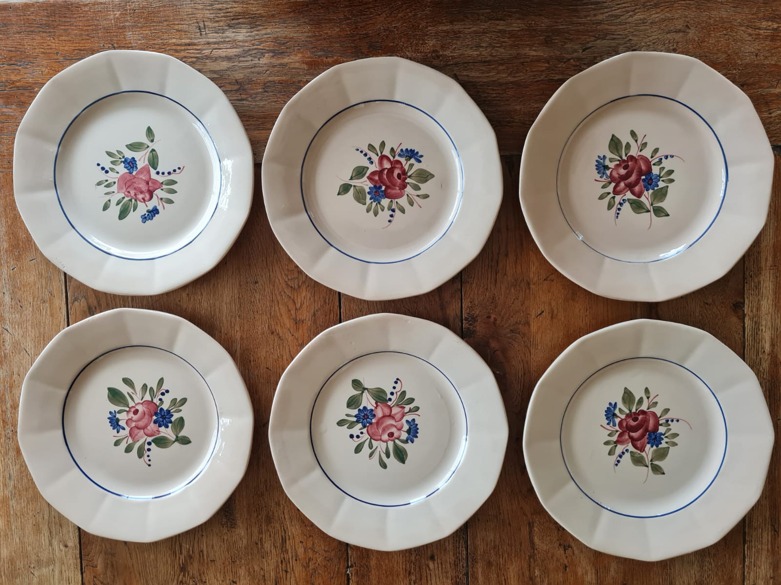 Set of 6 plates Plate Digoin Sarreguemines