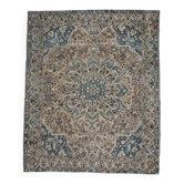 Tapis persan fait main en laine et coton marron clair des années 1970 308x370