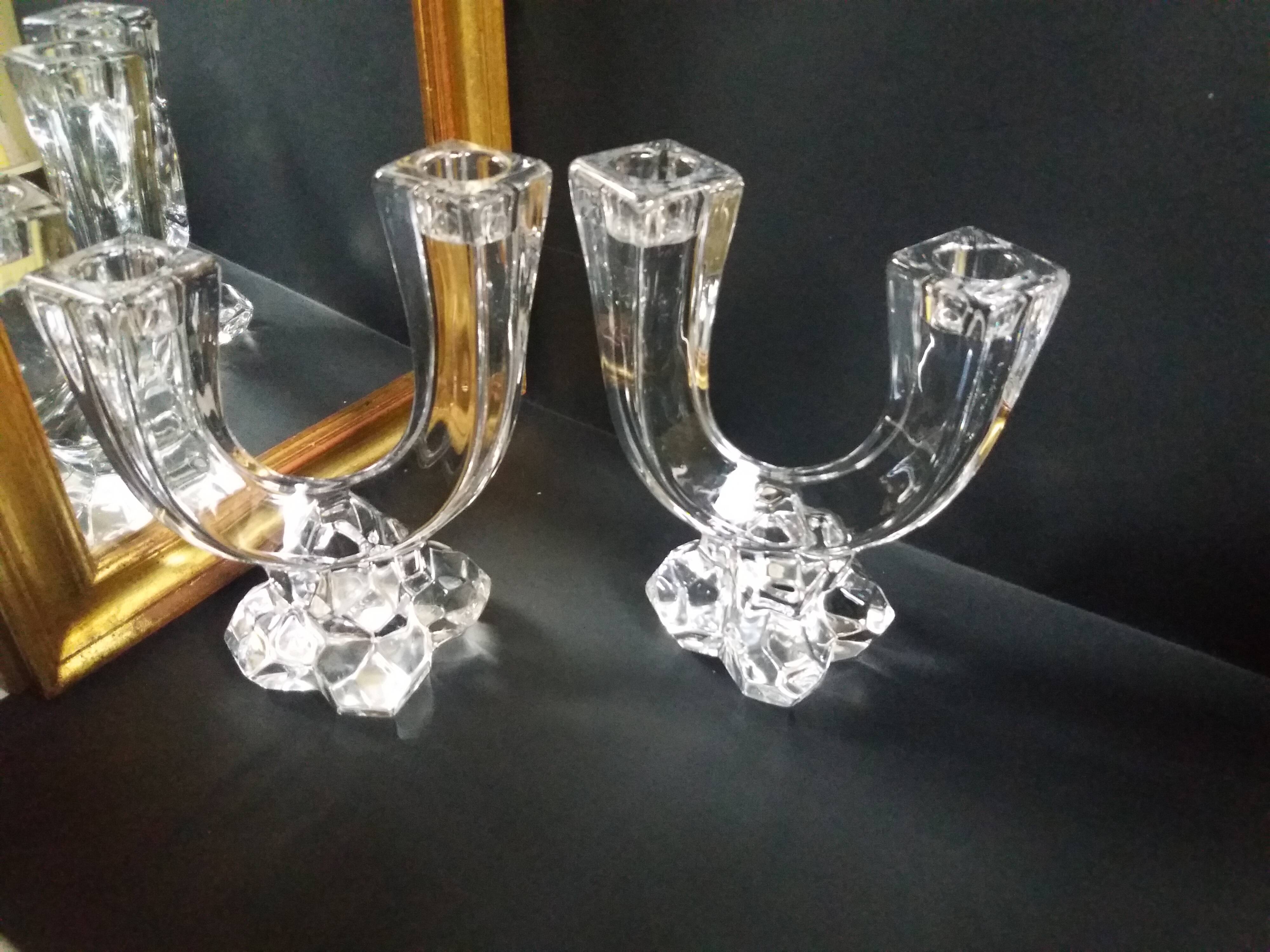 Pair crystal chandeliers