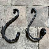 Pair of Medieval Style Wrought Iron Wall Brackets