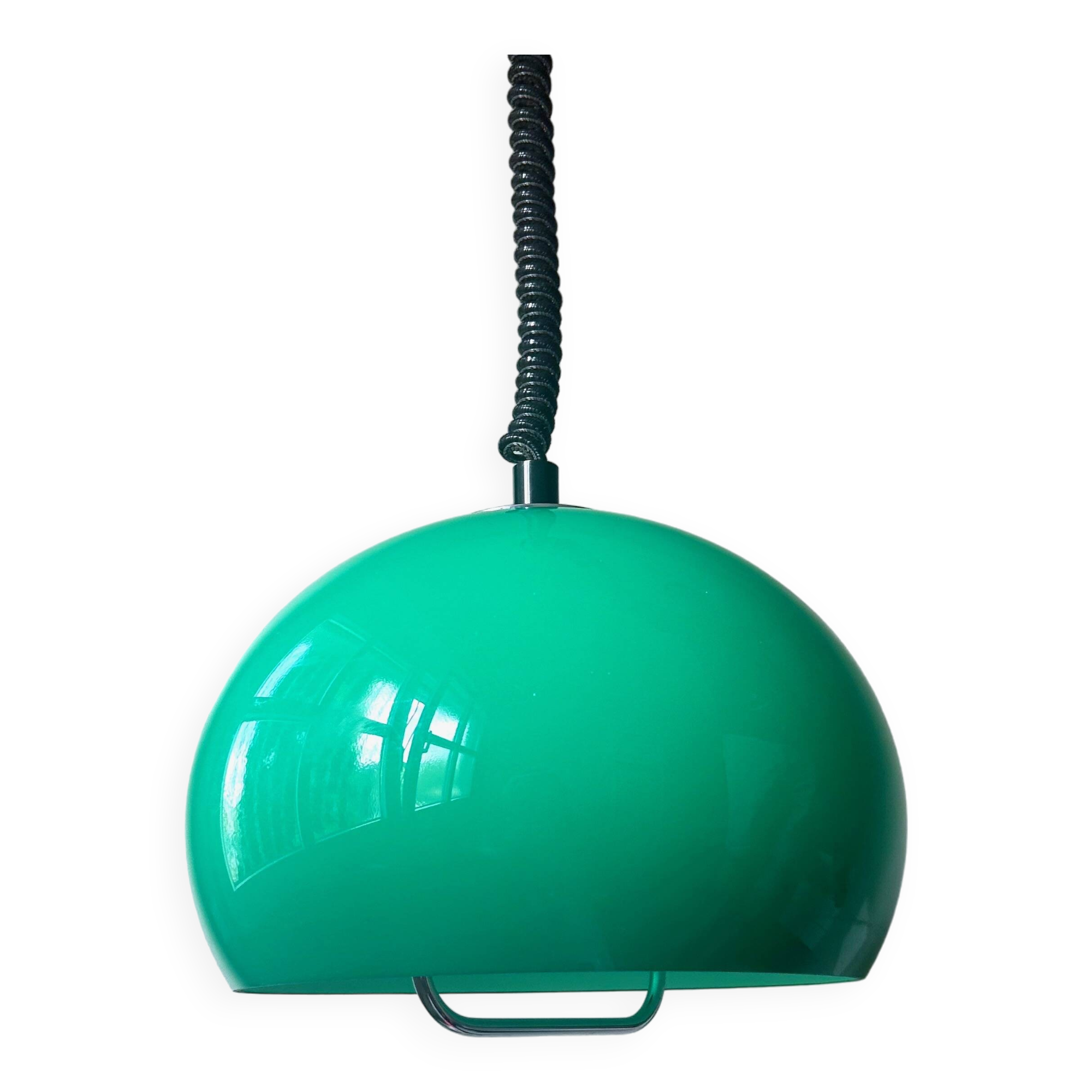 70's hanging lamp green, vintage lamp, pop art