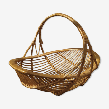 Panier en osier rotin vintage