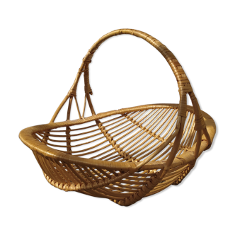 Vintage rattan wicker basket