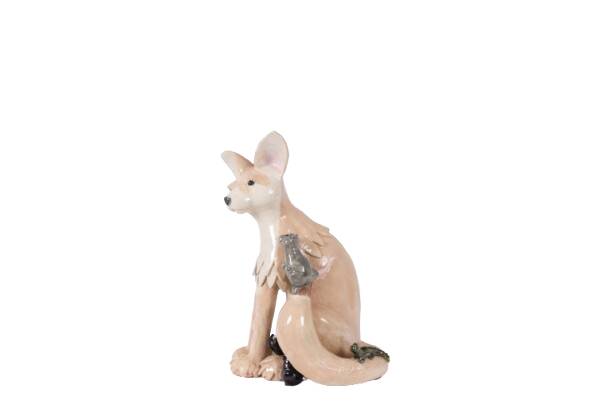 Valérie Courtet. Fennec fox in glazed stoneware. Contemporary work.