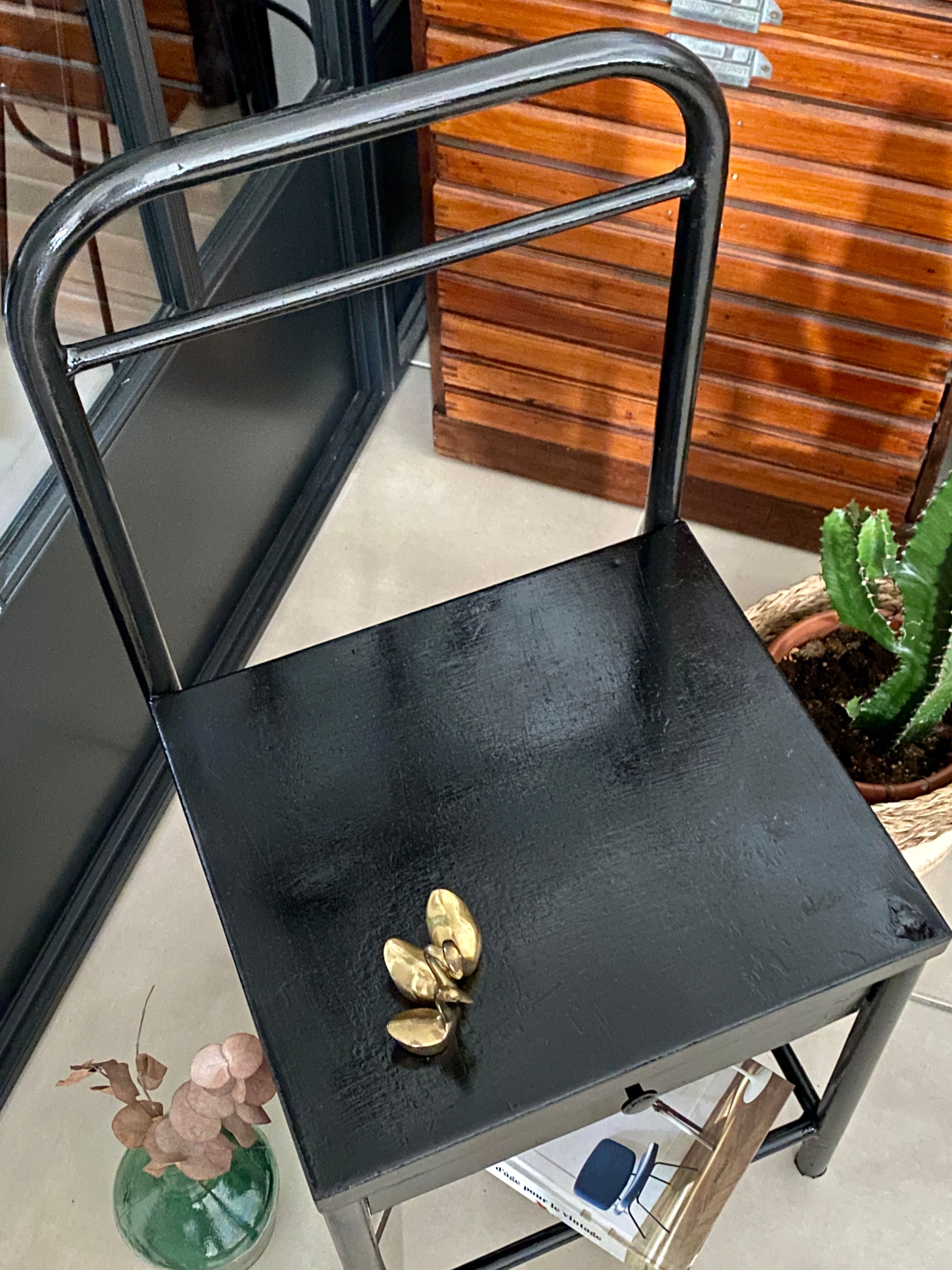 Vintage boarding school bedside table