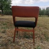 Fauteuil vintage skaï et velours SNA Roset