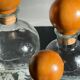 BOUTEILLES Verre Gravé et Bois VINTAGE