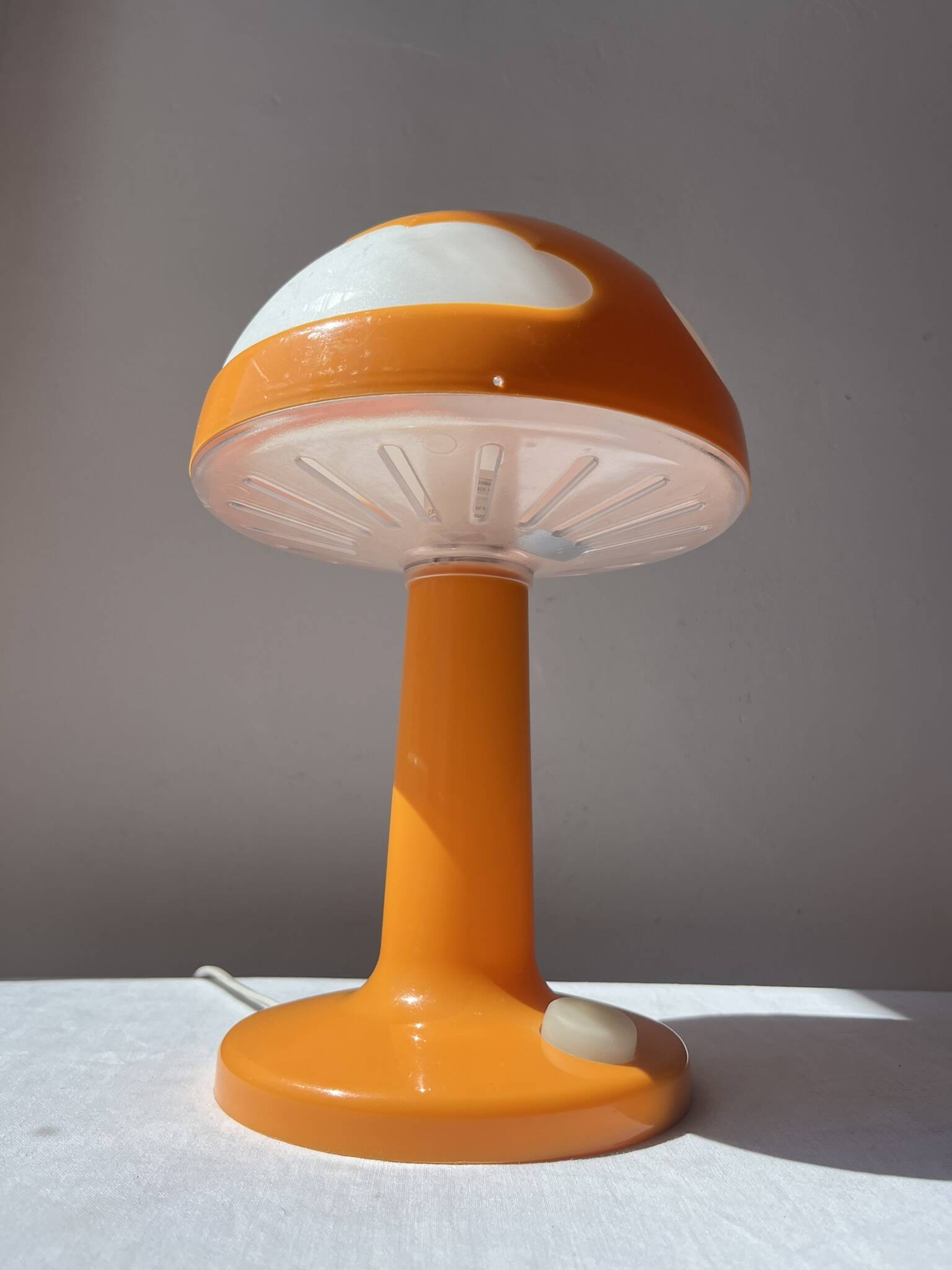 Vintage Skojig orange mushroom lamp, IKEA vintage