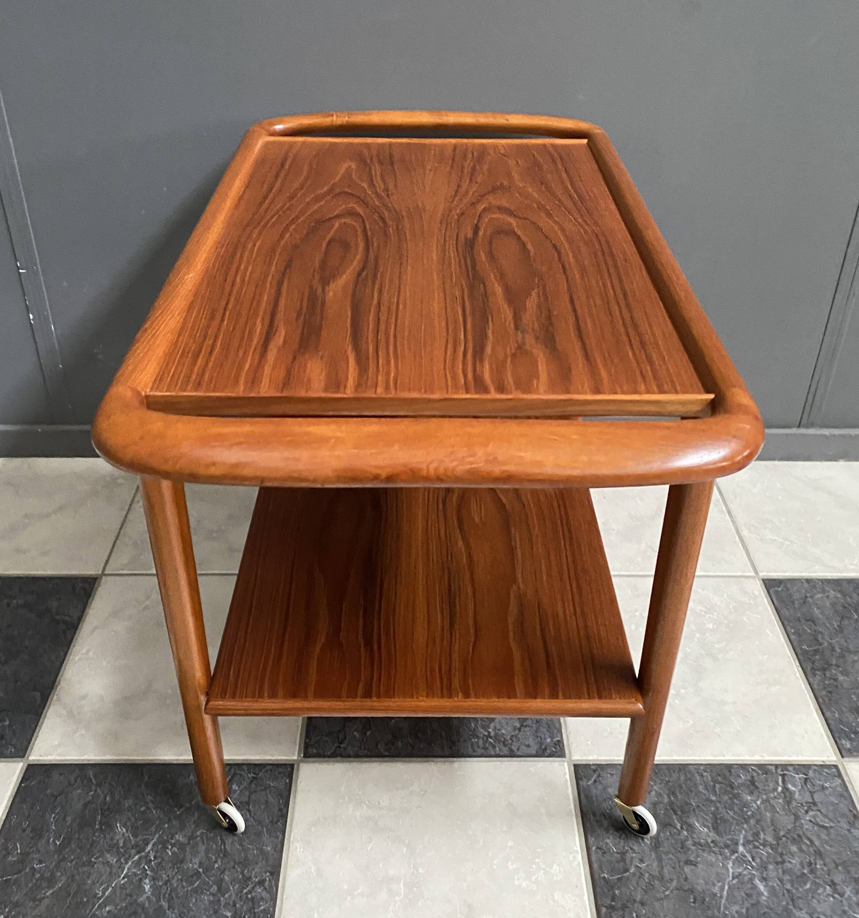 Teak serving trolley by Niels Otto Moller Denmark 1960s Old store stock