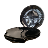 Black glass plates - Scallop