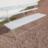 Folding garden bench in iron and old wood - 1950s